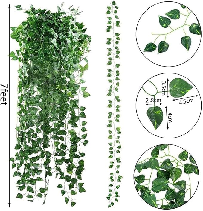 CEWOR Fake Vines for Room Decor 24 Pack 168ft Artificial Ivy Greenery Garland for Bedroom Wall Decor, Hanging Green Leaves for Party Wedding Christmas Decoration
