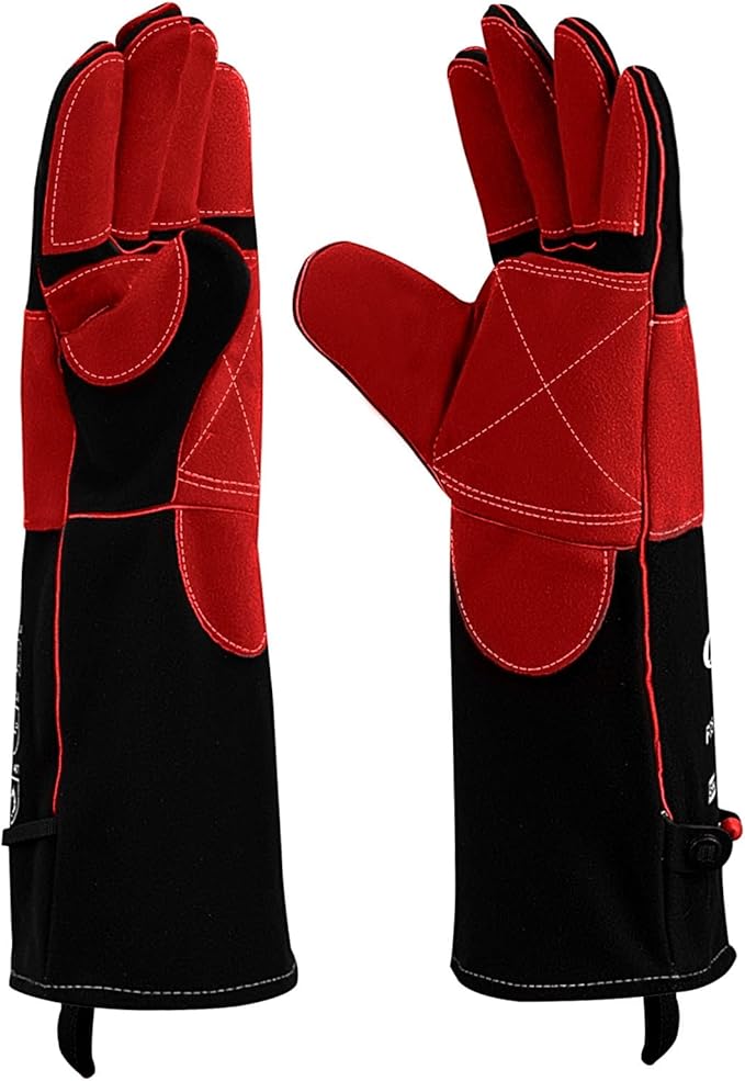 JKSafety Welding Gloves for Men,932°F Heat Resistant Gloves Mitts for Welders,Stick,Tig,Mig,Forge,Oven,Fireplace,Furnace