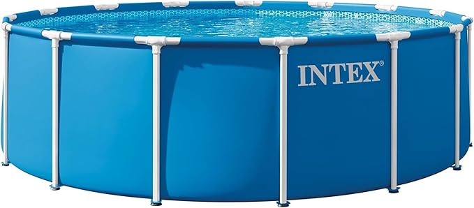INTEX 28241EP 15Ft X 48In Metal Frame Above Ground Swimming Pool Set, Includes 1000 GPH Cartridge Filter Pump, Removable Ladder, Pool Cover, Ground Cloth