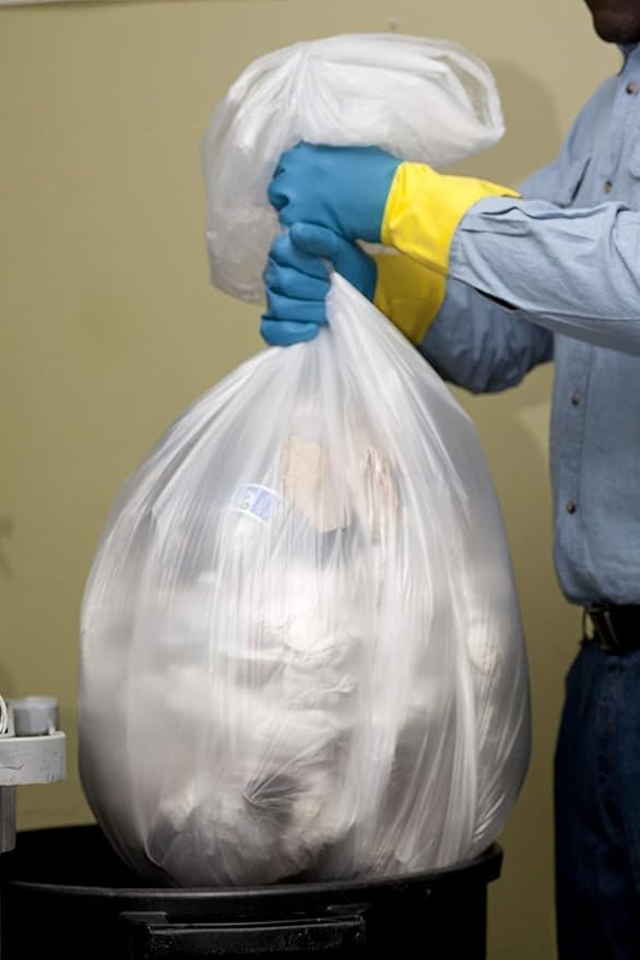 Aluf Plastics 45 Gallon 2.0 MIL Clear Garbage Bags - 40" x 46" - Pack of 200 - For Contractor, Industrial, Healthcare, & Municipal