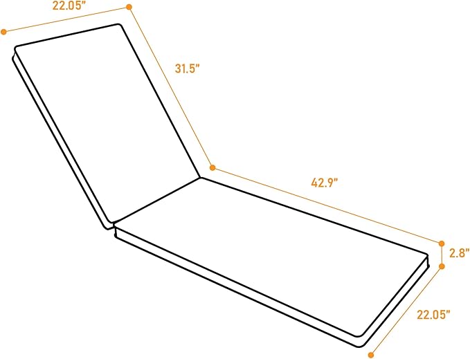 Only choice Outdoor Lounge Chair Cushions Patio Chaise Lounge Replacement Cushions Funiture Seat Cushions Chair Pads (Yellow White Striped-1 pcs)