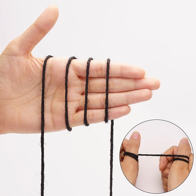 KINGLAKE Jute Twine String 3mm Black Twine Heavy Duty Twine String 328 Feet Long String for Crafts, Gift Wrapping, Packing, Home Decor and Halloween Decoration