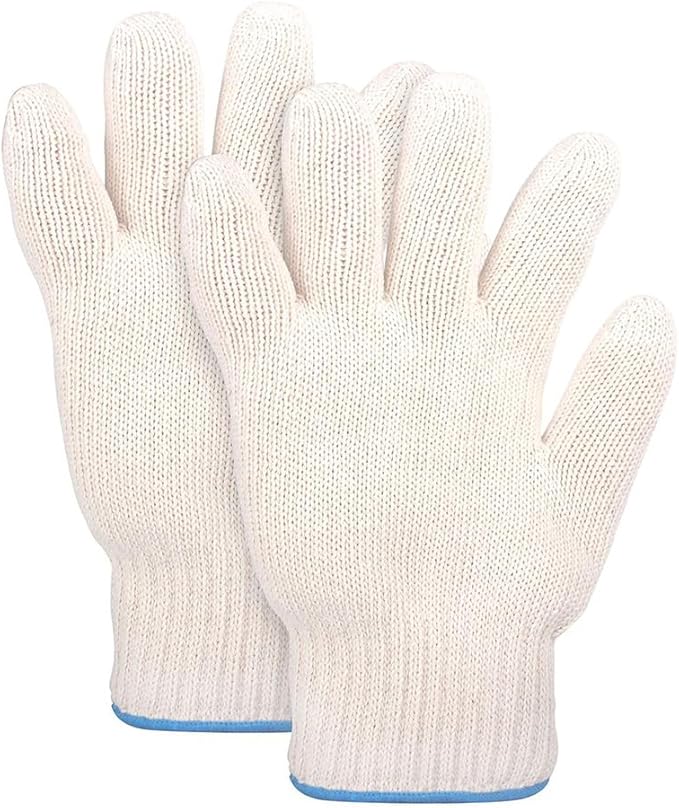 932°F Heat Resistant Oven Gloves, Aramid Oven Mitts with Fingers for Cooking, Grilling, BBQ, Baking & Fryer with Secure Grip Short-Term Protection