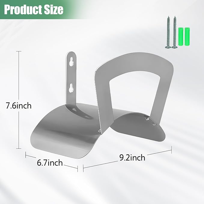 Garden Hose Holder Wall Mount Hose Hanger Heavy Duty Metal Hose Bracket Water Hose Storage Organizer Durable Hose Holders (Stainless Steel)