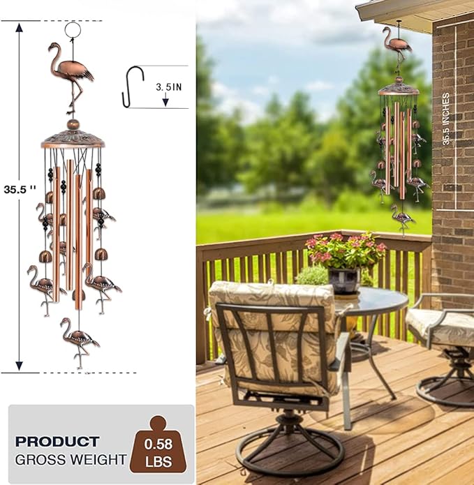 Wind Chimes for Outside Flamingo Gifts for Women Flamingo Garden Decor Birthday Gift for Mom Grandma Friend Flamingo Outdoor Yard Decorations Windchimes Outdoors