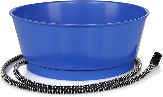 Farm Innovators 1.5 Gallon 60 Watt Electric Heated Pet Water Bowl with Thermostatic Control and Anti Chew Cord Protector, Blue (2 Pack)