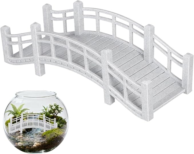 Garneck Miniature Arch Bridge for Fairy Garden Accessories: 5.9" Vintage Tiny Bridge Figurine Dollhouse Furniture Accessories for Aquarium Fish Tank Terrarium Bonsai Decor DIY Micro Landscape