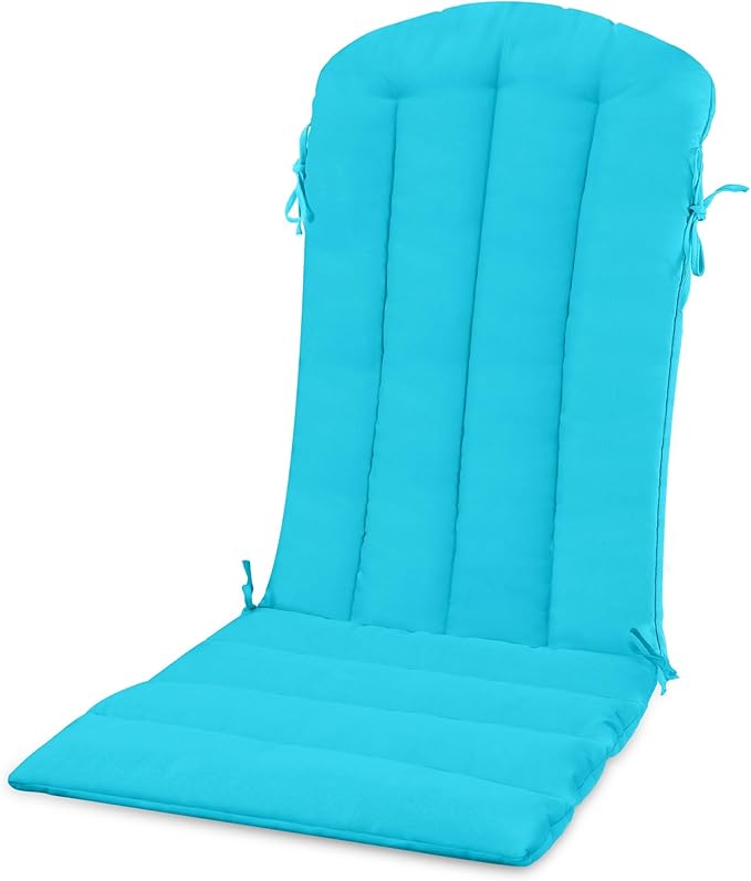 YEFU Adirondack Chair Cushion, Rocking Chair Cushions with Straps, Folding Patio Chair Pad for Indoor and Outdoor, 19.7x18.9x1.5 Inch, Aruba