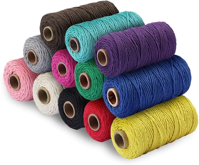G2PLUS Black Cotton String, 3MM 328 Feet Natural Cotton String for Crafts, Bakers Twine, Halloween, Christmas Gift Wrapping