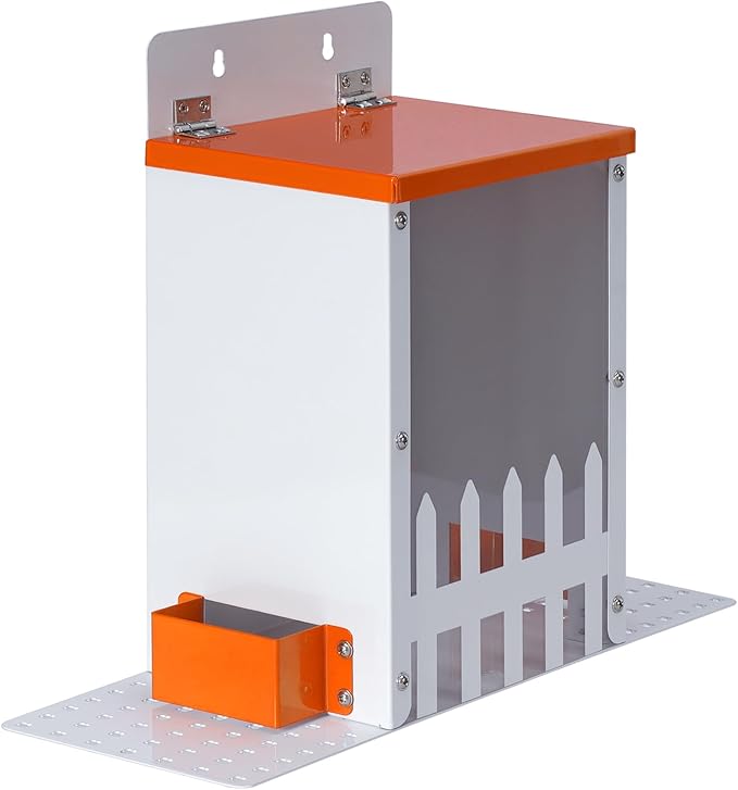 Metal Squirrel Feeders for Outdoors Squirrel Picnic Table Bench Feeders for Hanging Outside Tree Funny House Box Corn Peanuts Nuts Bar for Mini Chipmunk (Orange)