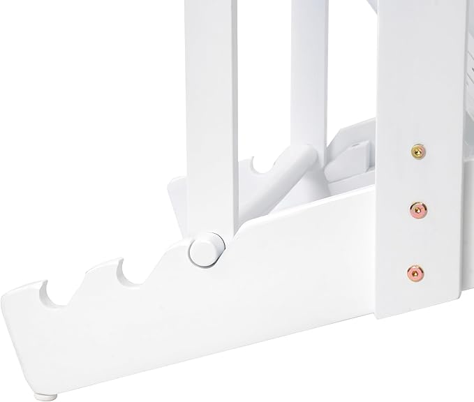 Merax Folding Adjustable Acacia Wood Adirondack Chairs, Water Proof with Retractable Ottoman Outdoor Wooden Lounge Reclining Chair for Garden, Patio, White
