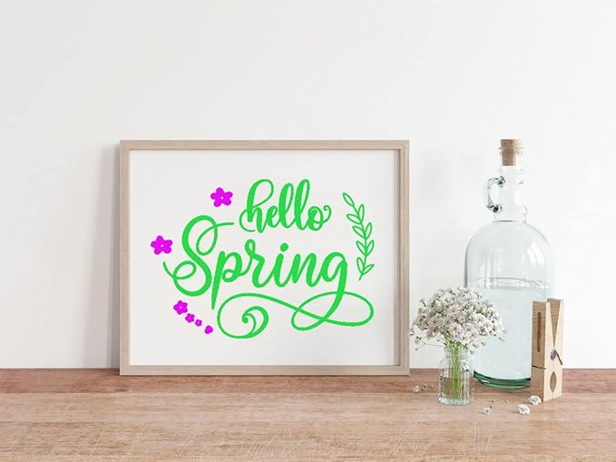 DGAGA Spring Silk Screen Stencils Self Adhesive Screen Printing Stencil Reusable Mesh Stencils Garden Chalk Transfers for Chalk Paste Paint on Wood Signs, Fabric,DIY Home Decor,Crafts Chalks Art