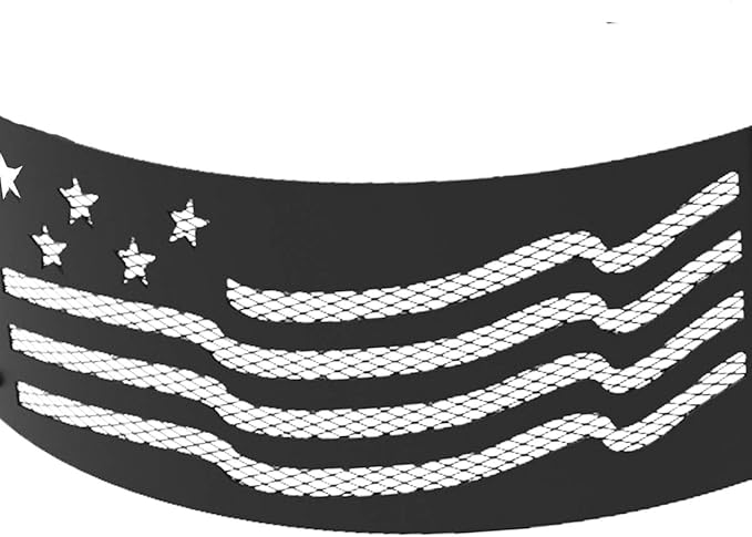 Blue Sky Outdoor Steel Decorative Fire Pit Ring, Stars and Stripes Flag, 36" x 12"