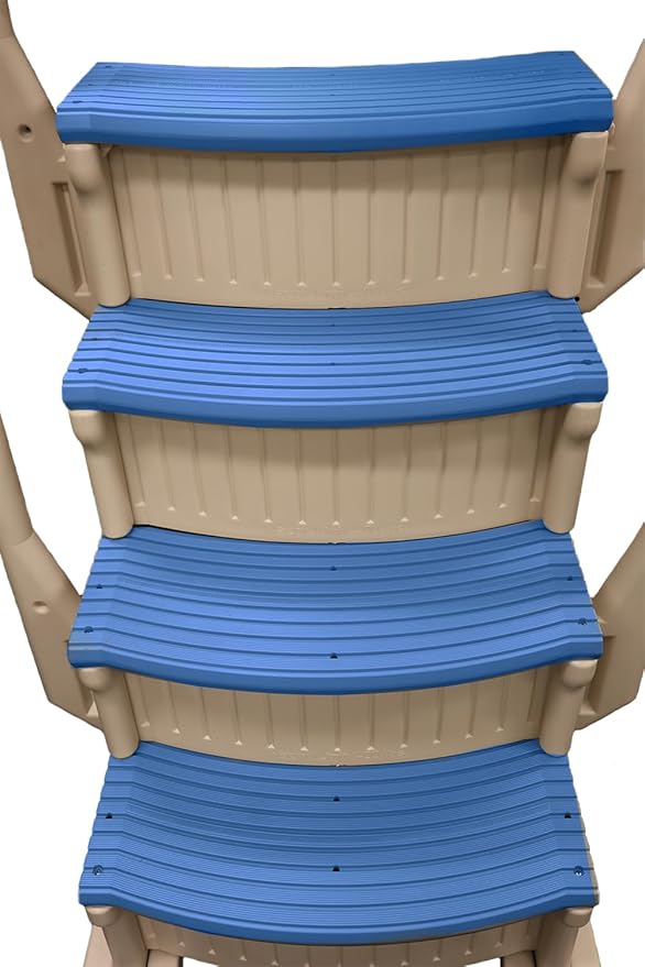 Confer Plastics Drop in Above Ground Pool Step with Blue Treads