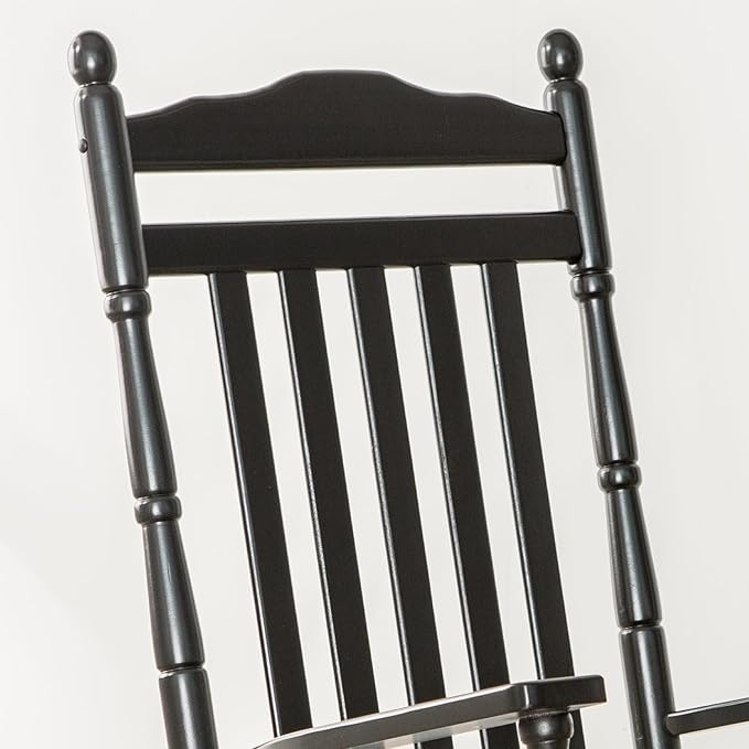 Wooden Rocking Chair for Adults Furniture Set of 2 Outside Rocker Chair for Porch Patio Lounge Balcony Indoor & Outdoor, Black