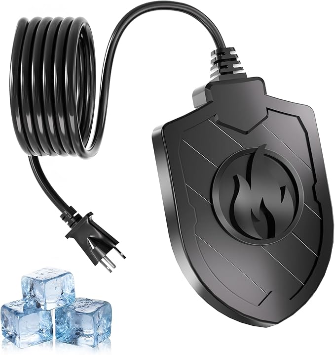 Bird Bath Heater for Outdoors in Winter, 100W Birdbath Water Heater Submersible for Winter Full-Covered Aluminum, Heated Bird Bath Deicer Thermostatic Control for Yard Patio Small Pond(Black)