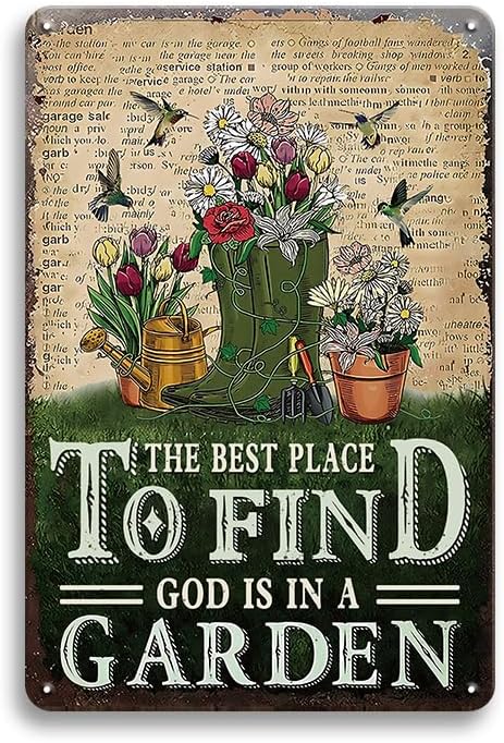 Cute Funny Garden Decor Gardening Gifts for Gardeners Spring Farmhouse decor Patio Signs Fence Decor Vintage Signs for Outside