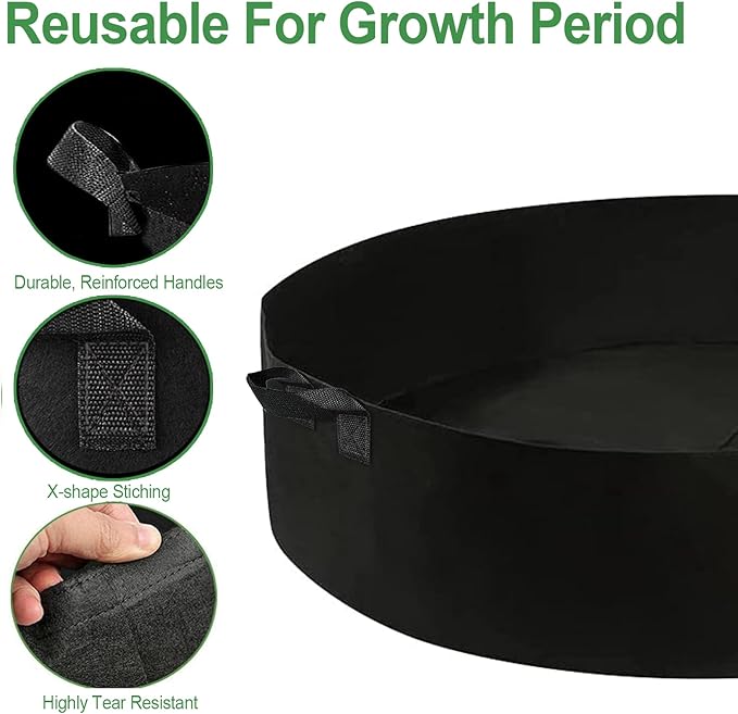 50 Gallon Plant Grow Bags, Large Fabric Raised Garden Bed with Handles, Durable Garden Beds Planters Aeration Gardening Container to Grow Vegetables for Outdoor Plants