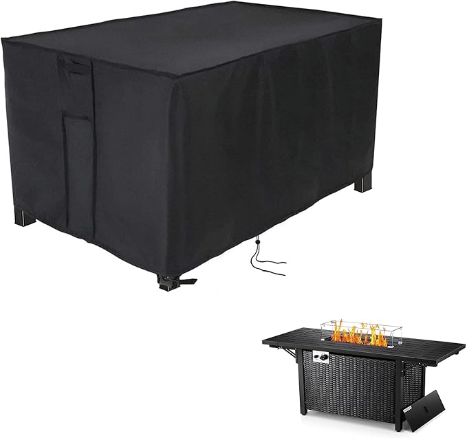 Fire Pit Cover Rectangular 55 Inch,Propane Gas Fire Pit Table Cover,Outdoor Waterproof Firepit Table Cover - 55 x 22 x 25 Inch