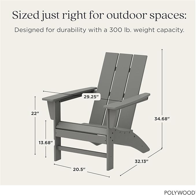 Modern Adirondack Chair (Slate Grey)