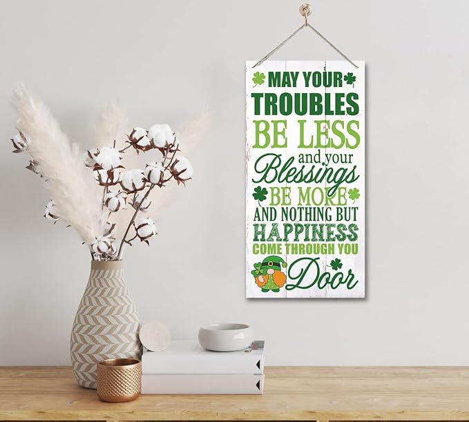 Hanging St Patricks Day Wood Decor Sign, Irish Prayer Printed Wood Wall Art Sign, Irish Home Signs Decor, Hanging Door Wood Sign, Irish Blessing Sign, St Patricks Day Decor, Rustic Farmhouse Decor
