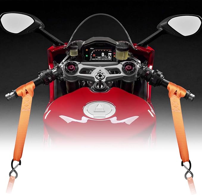 Soft Loops Tie Down Straps (4pk) 12,000lbs Max Strength 18"X1.7" Heavy Duty Motorcycle Tie Downs for use with Ratchet Strap - Secure Trailering of Motorcycles, Kayak, Jeep, ATV, UTV