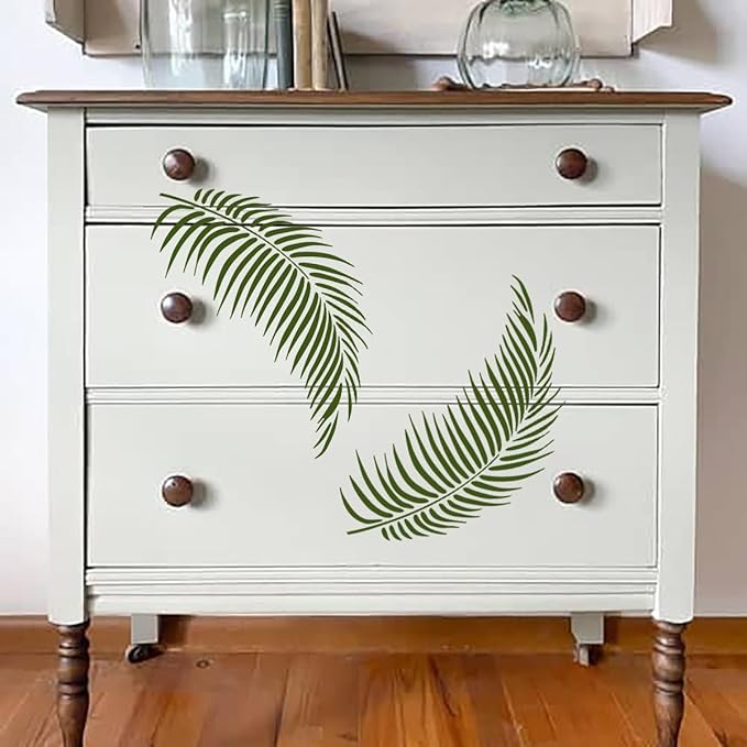 Large Leaf Stencils for Painting on Walls Palm Stencil Tropical Leaves Stencils for Crafts Furniture Wood Fabrics