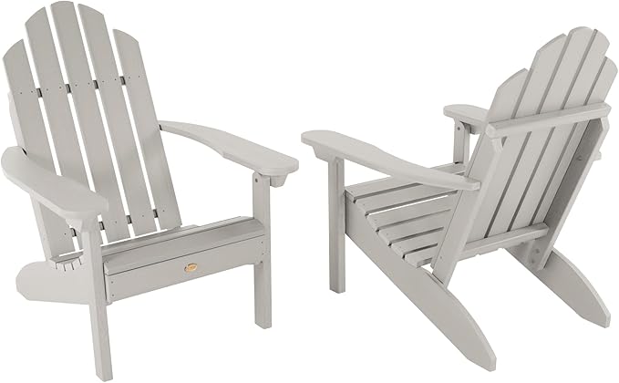 Highwood Classic Westport Adirondack Chairs, 2-Piece Set, Harbor Gray
