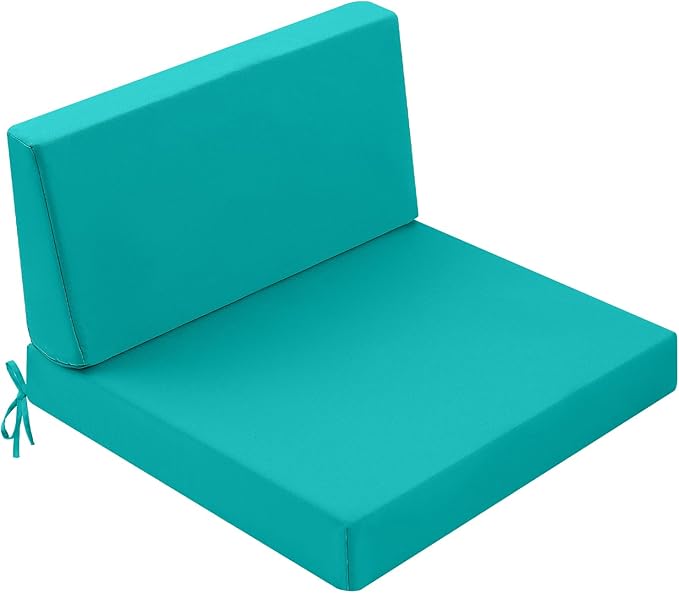 Outdoor Cushions for Patio Furniture, Outdoor Seat and Back Cushion, Waterproof Hampton Bay Deep Seat Replacement Couch Cushions for Garden Lawn, 26.5x26.5 Blue