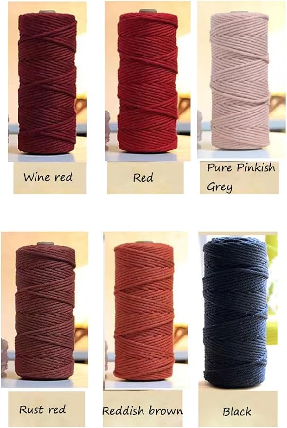 flipped 100% Natural Macrame Cotton Cord,3mm x109 Yard Twine String Cord Colored Cotton Rope Craft Cord for DIY Crafts Knitting Plant Hangers Christmas Wedding Décor (Meat Pink, 3mm*109yards)