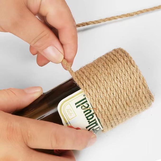 ARISKEY Natural Jute Twine 4mm,328ft String Rope for Crafts Suitable for DIY and Weaving Projects,Gardening Purposes and Outdoor Heavy-Duty Use