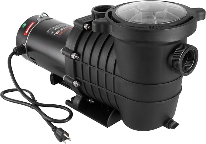 VEVOR Above Ground Pool Pump, 2 HP Single-Speed Operation Pump with 110 GPM Max Flow, 3450 RPM, 110V/240V, 59 ft Max Head, Equipped with a Filter Basket, for Above Ground Pools, Spas, and Hot Tubs