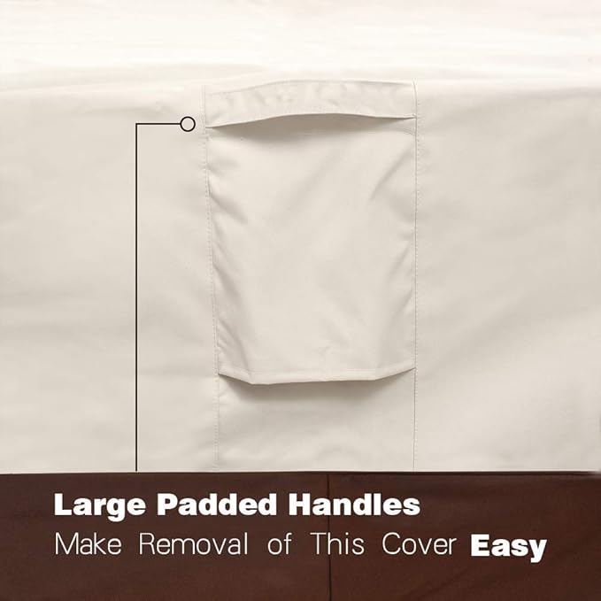 Vailge Patio Chair Covers, Lounge Deep Seat Cover, Heavy Duty and Waterproof Outdoor Lawn Patio Furniture Covers (4 Pack - Medium, Beige & Brown)