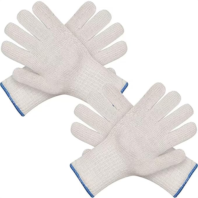 932°F Heat Resistant Oven Gloves, Aramid Oven Mitts with Fingers for Cooking, Grilling, BBQ, Baking & Fryer with Secure Grip Short-Term Protection