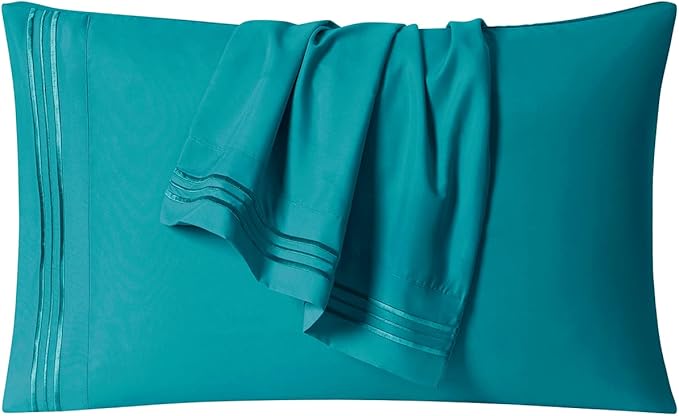 Clara Clark Bed Sheets, Premier 1800 Series 4 Piece Bed Sheet Set, Deep Pocket, Wrinkle, Fade, Stain Resistant, Luxury Soft Bedding Sheets & Pillowcases, King, Teal