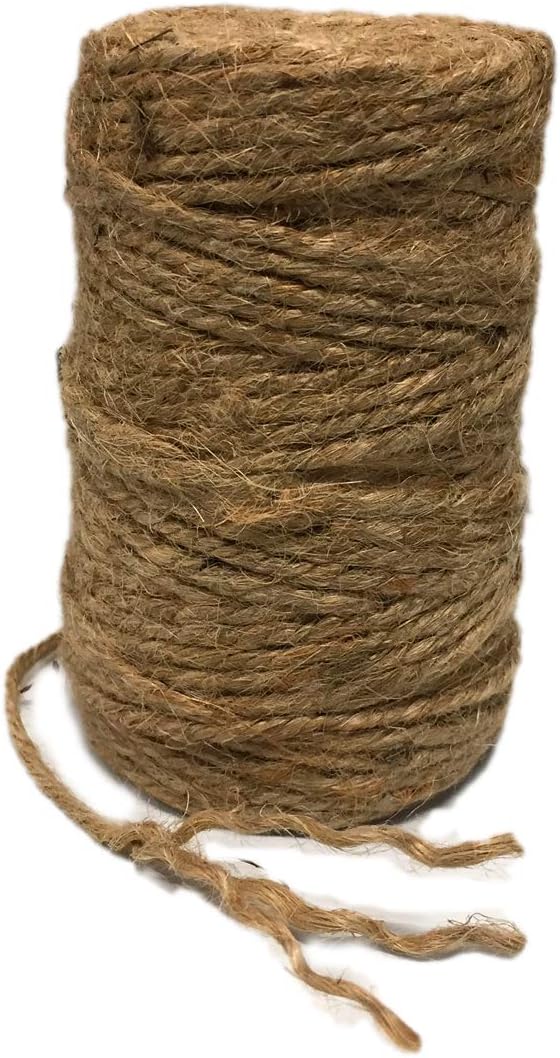Jute Twine 3 Strands, About 3mm Strong 150 feet Long. Natural Brown Rope - Overall Pick for Climbing Plants, Tomatoes, Crafts, Gift Wrapping, Knitting Plant Hanger and Decoration