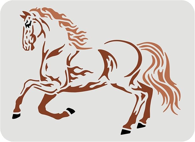 FINGERINSPIRE Horse Stencil 11.7x8.3 inch Horse Drawing Painting Stencils Plastic Horses Stencils Rectangle Reusable Running Horses DIY Home Decor Stencil for Painting on Wood Floor Wall Window