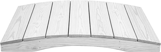 4 FT White Amish Made Pinewood Heavy Duty Garden Bridge for Walkway, Backyard Pond & Landscaping, Outdoor Wooden Footbridge for Koi Pond, Japanese Style Decorative Bridge, Made in USA
