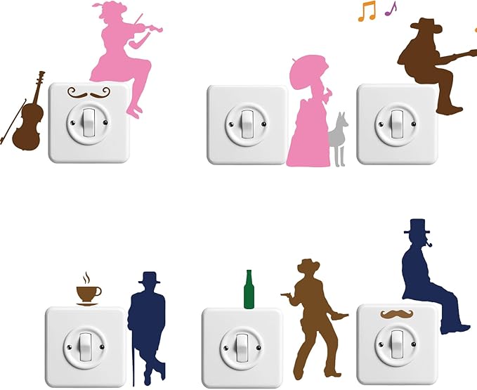 MAYJOYDIY 6pcs Cowboy Lady Stencil 6×6inch Vintage Elegant Ladies Gentleman Playing The Violin Cello Dancing Stencil Western Theme Drawing Template with Paint Brush on Wood Tile Paper Fabric Floor