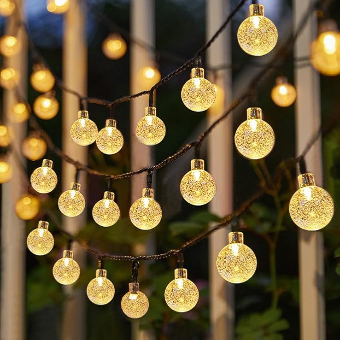 Solar Globle String Light Outdoor Waterproof Garden Decor Fairy Lights Auto On/Off, Decorative Lighting for Garden, Patio, Yard, Party Pathway, Lawn Weatherproof & Easy Install 2 Pack 120 LED 72FT