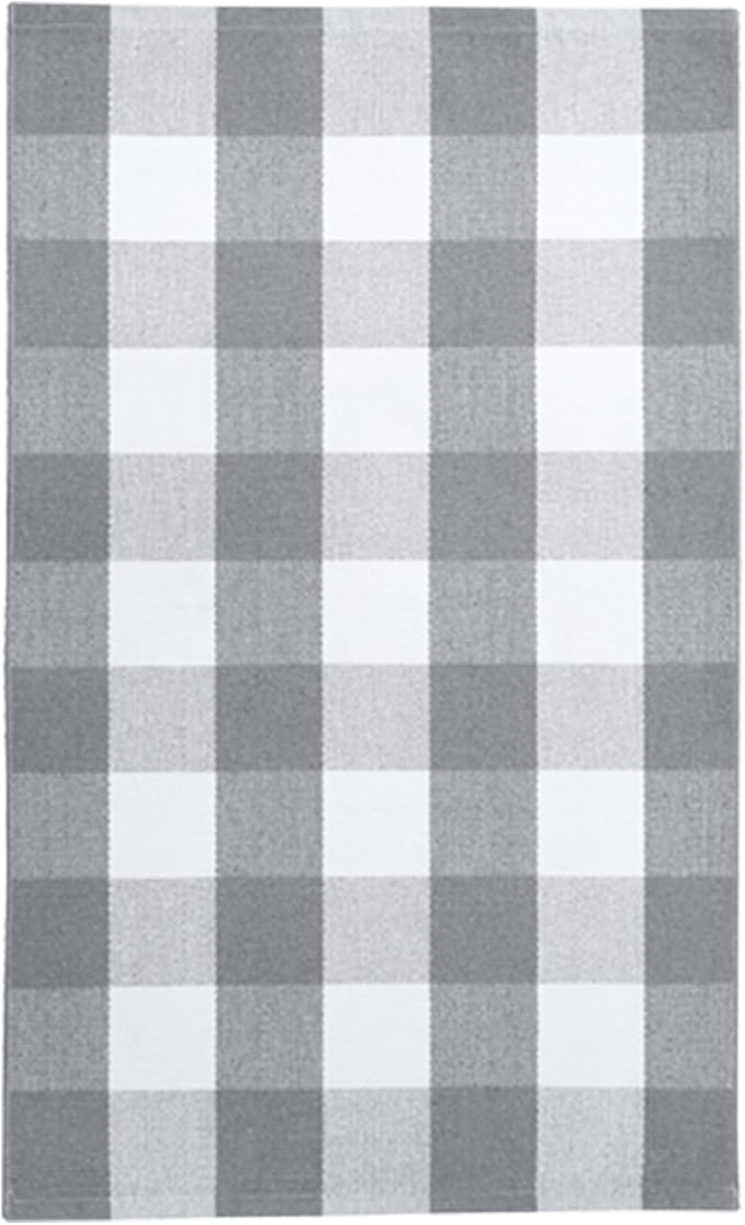 IOHOUZE Buffalo Plaid Checkered Rug 27.5" X 43" Front Door Mats, Washable Area Rugs for Front Porch Decor, Spring Summer Welcome Mats Outdoor, Gray White Rug for Farmhouse/Entryway/Home Entrance
