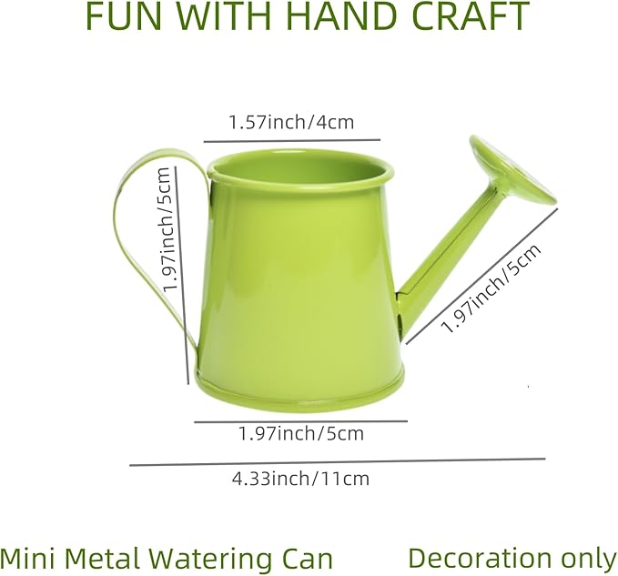 Mini Decorative Watering Can, Set of 6, Height 1.97 inch, Cute Metal Jug for Hand Crafts,Garden Theme Parties and Home Decor