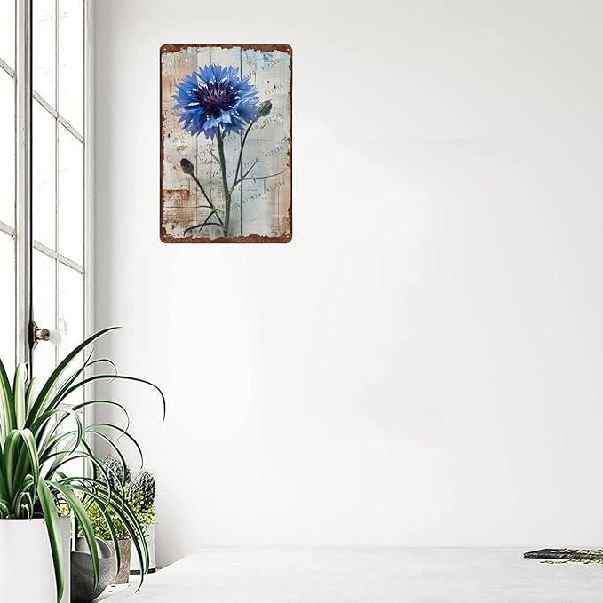 Metal Signs Wildflower Vintage Metal Tin Sign for Home Office Kitchen Bar Cafe Garden Wall Decor 12x8 Inch