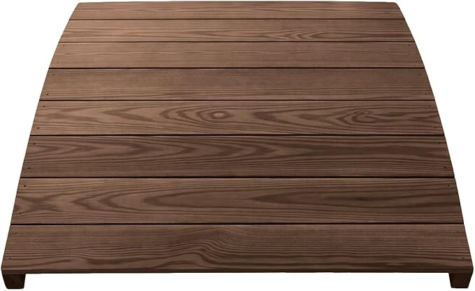 4 FT WALNUT Amish Made Pinewood Heavy Duty Garden Bridge for Walkway, Backyard Pond & Landscaping, Outdoor Wooden Footbridge for Koi Pond, Japanese Style Decorative Bridge, Made in USA