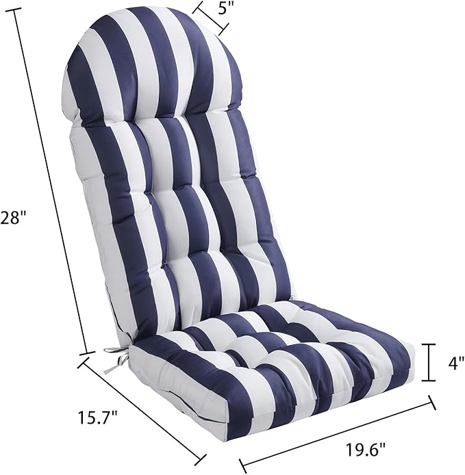 Enipate Weather Resistant Adirondack Chair Cushions High Back Indoor Outdoor Patio Tufted Lounge Cushion Seat Pads
