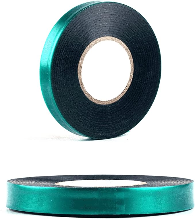 2 Rolls Stretch Tie Tape Garden Tie Green Thick Plant Ribbon for Indoor Outdoor Patio Plant Tree, Branches, Climbing Planters, Flowers, 0.5 Inch Wide by 150 Feet Long