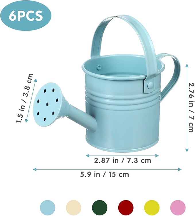 6PCS Kids Metal Watering Can Indoor Plants Small Watering Can for Indoor Plants Mini Gardening Tool Tiny Kettle for Gardening