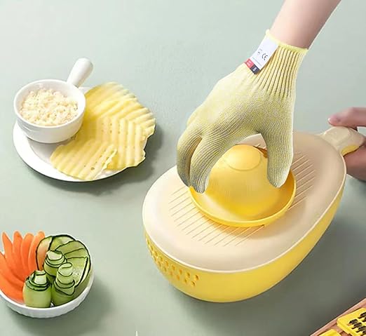 Cutting Gloves, 5 Pairs of Cut Resistant Gloves Food Grade, Cut Resistant Gloves for Kitchen, Oyster Shucking, Fish Fillet Processing, Carving Wood and Gardening(Small-Macaron)