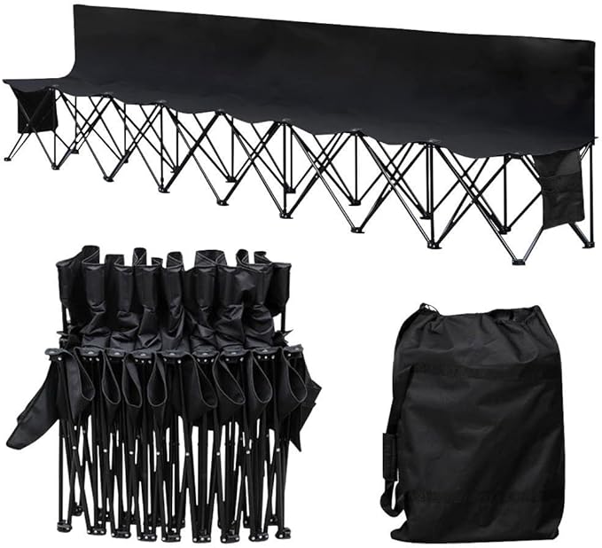 Yaheetech Foldable Sideline Bench 600D Oxford Double Layer Fabric