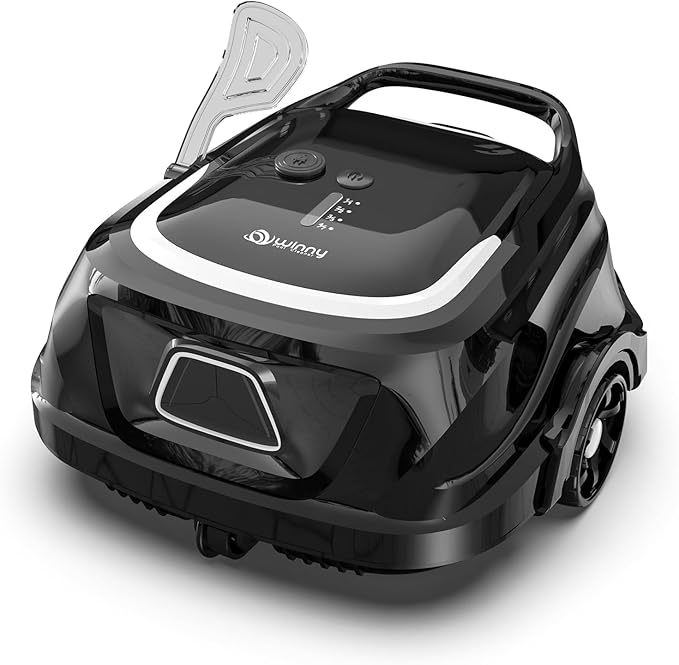 (2026 Upgraded) A1 Robotic Pool Vacuum for Above Ground Pools, Dual Filters, Self-Parking, 120-Min Runtime & 2.5h Fast Charging, Powerful Suction, Ideal for Flat Pools up to 1076 sq.ft (Black White)